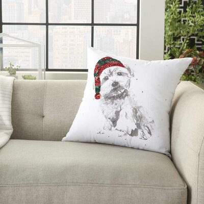 pottery barn christmas dog pillow